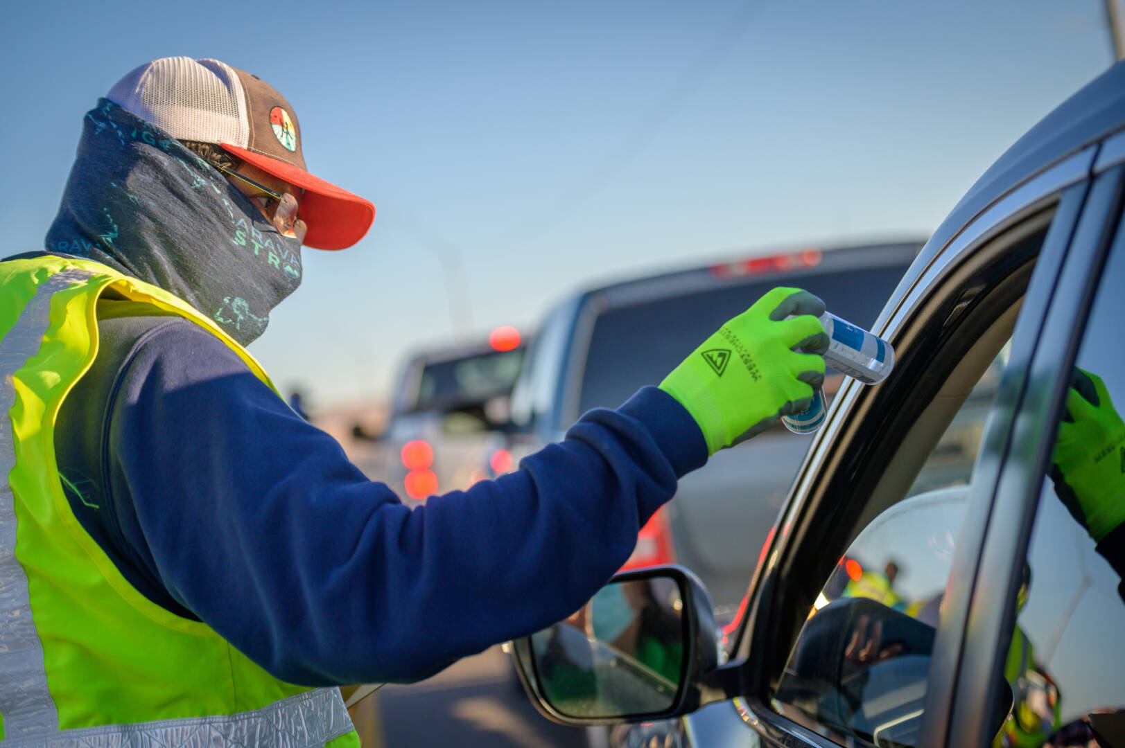 &ldquo;This is a very dangerous virus, but we&rsquo;re doing our very best to take it seriously here on the Navajo Nation,&rdquo; says Navajo Nation President, Jonathan Nez at a checkpoint where he&rsquo;s sharing masks, hand sanitizer, and information about COVID-19.
