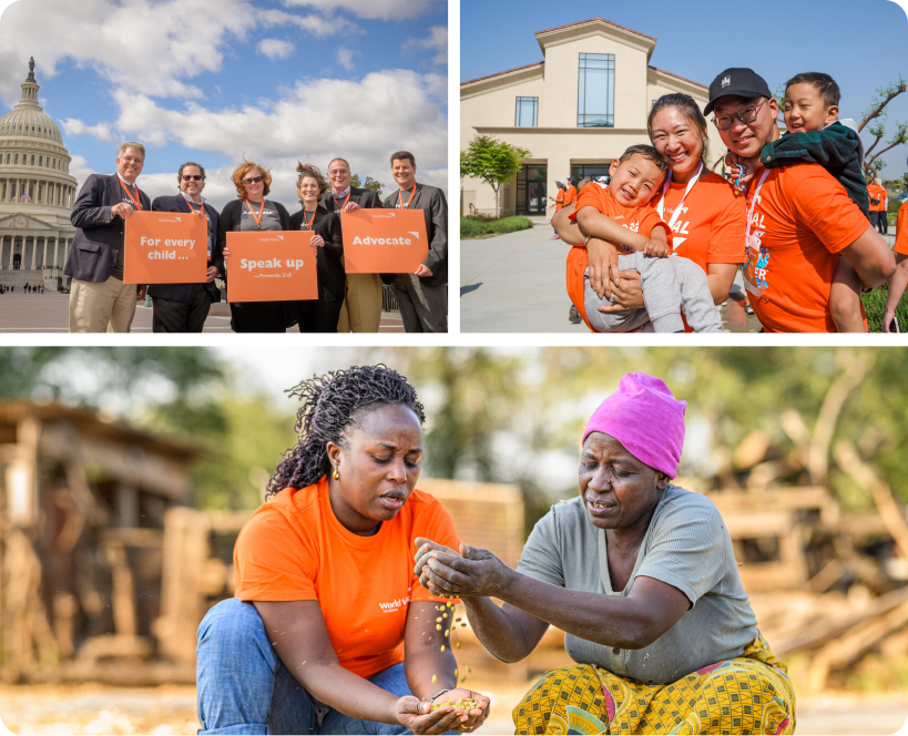 group of people representing world vision in different contexts